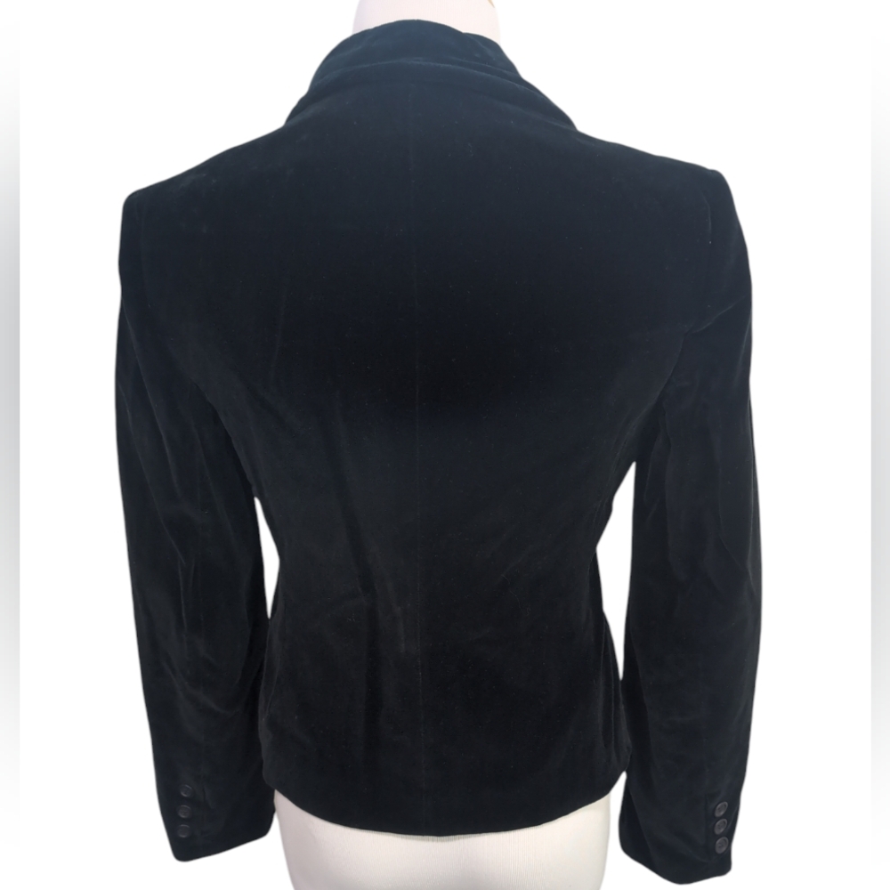 John Meyer Black Velvet Blazer Jacket, cropped, fully lined, women's size 6 - Picture 2 of 12